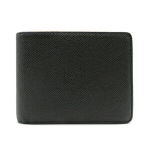 Louis Vuitton Porte Bie Vole Bifold Wallet Leather Taiga Black